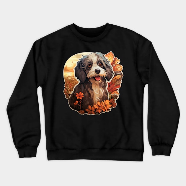 Havanese Dog Flower Crewneck Sweatshirt by Paul Walls